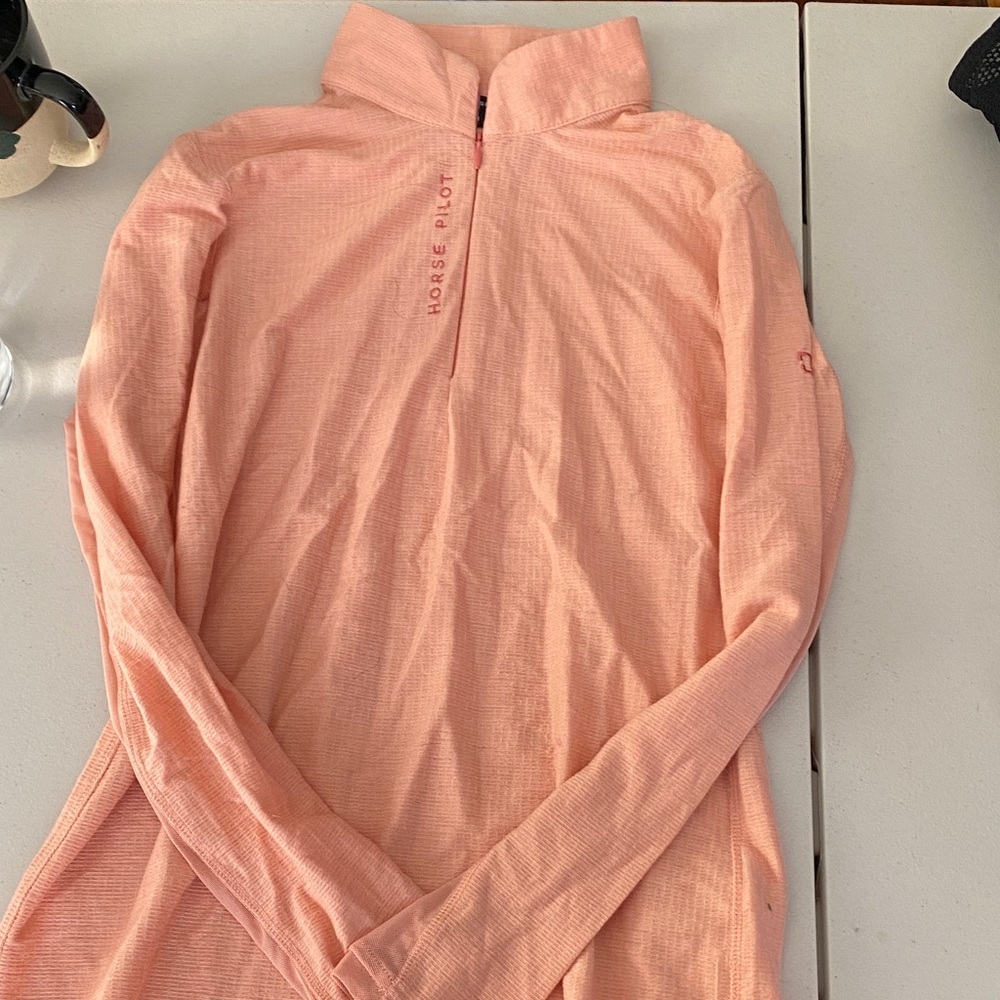 Horse Pilot Peach Long Sleeve Sun a shirt